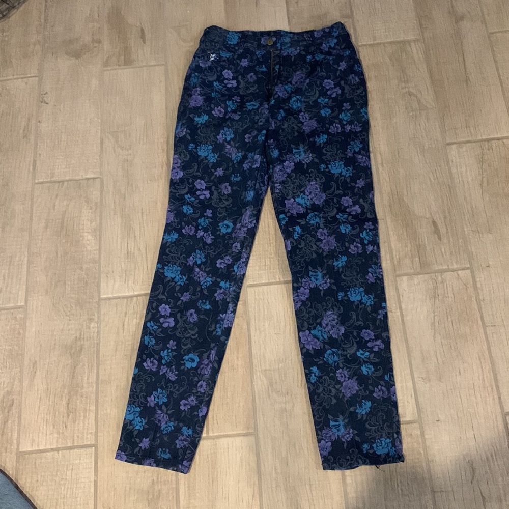Size 12. Printed Braxton Jeans. Flower Print.